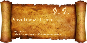 Vavrinecz Ilona névjegykártya